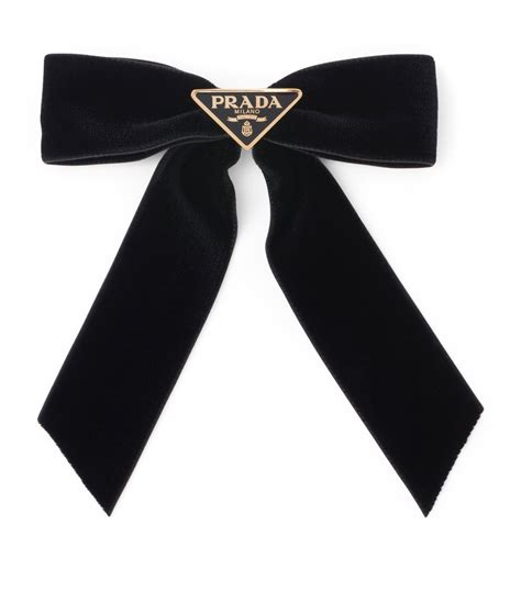 prada velvet hair bow|Womens Prada black Velvet Bow Hair Clip .